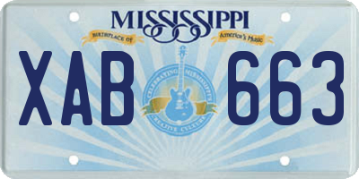 MS license plate XAB663