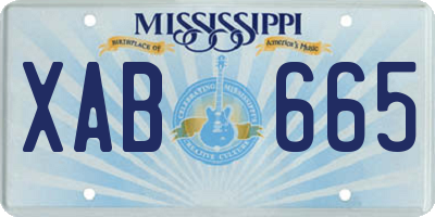 MS license plate XAB665