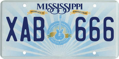 MS license plate XAB666