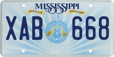MS license plate XAB668