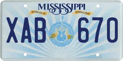 MS license plate XAB670