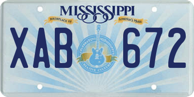 MS license plate XAB672