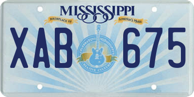 MS license plate XAB675