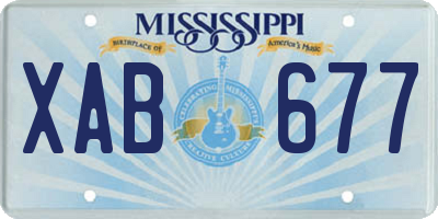 MS license plate XAB677