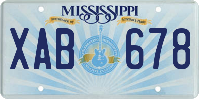 MS license plate XAB678