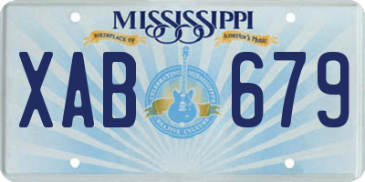 MS license plate XAB679