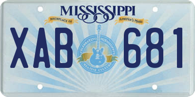 MS license plate XAB681