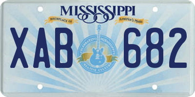 MS license plate XAB682