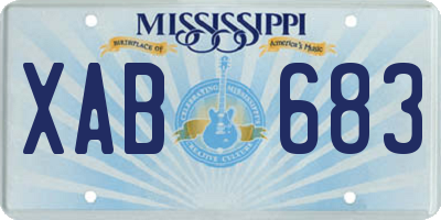 MS license plate XAB683