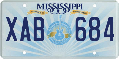 MS license plate XAB684