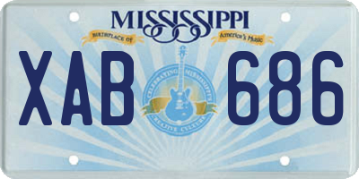 MS license plate XAB686
