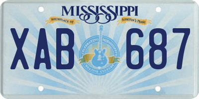 MS license plate XAB687