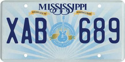 MS license plate XAB689