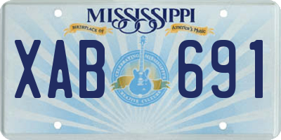MS license plate XAB691