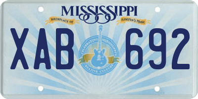 MS license plate XAB692