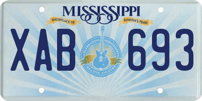 MS license plate XAB693