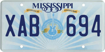 MS license plate XAB694