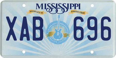 MS license plate XAB696