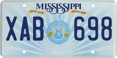 MS license plate XAB698