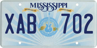 MS license plate XAB702