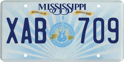 MS license plate XAB709