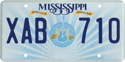 MS license plate XAB710