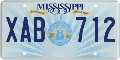 MS license plate XAB712