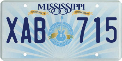 MS license plate XAB715