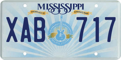 MS license plate XAB717
