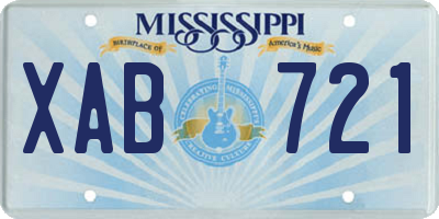 MS license plate XAB721