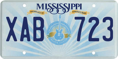 MS license plate XAB723