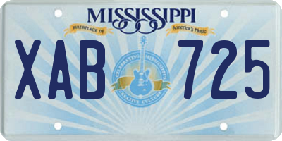MS license plate XAB725
