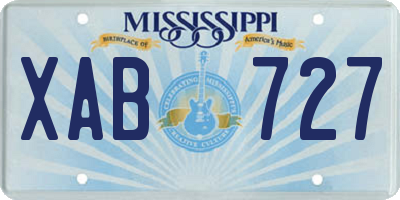 MS license plate XAB727