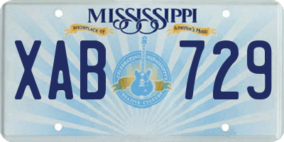 MS license plate XAB729