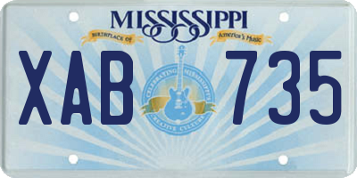 MS license plate XAB735