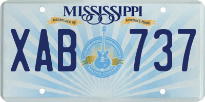 MS license plate XAB737