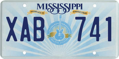 MS license plate XAB741
