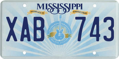 MS license plate XAB743
