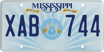MS license plate XAB744