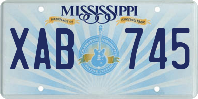 MS license plate XAB745