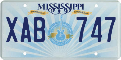 MS license plate XAB747