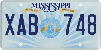 MS license plate XAB748