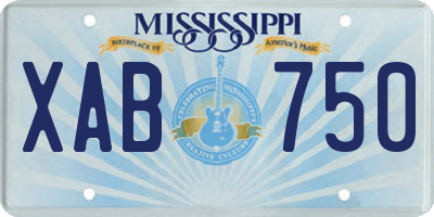 MS license plate XAB750