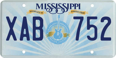 MS license plate XAB752