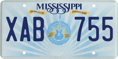 MS license plate XAB755