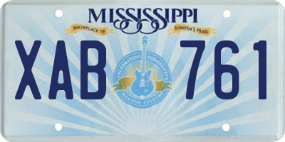 MS license plate XAB761
