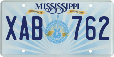 MS license plate XAB762