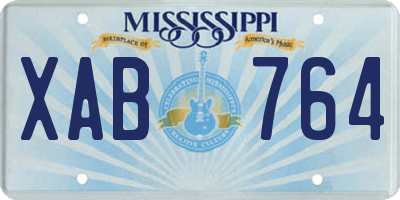MS license plate XAB764