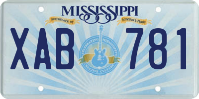 MS license plate XAB781