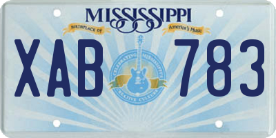 MS license plate XAB783